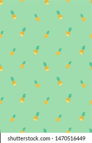 Pineapple slice tropical fruit summer print seamless vector pattern