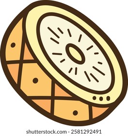 Pineapple slice vector doodle illustration and graphic