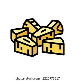 pineapple slices color icon vector. pineapple slices sign. isolated symbol illustration
