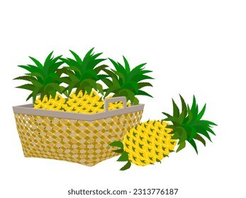 rodajas de piña en un fondo blanco.