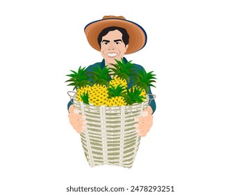 pineapple slices on a white background.
