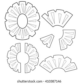 Pineapple slices outline version for coloring book  vector illustration isolated on white background