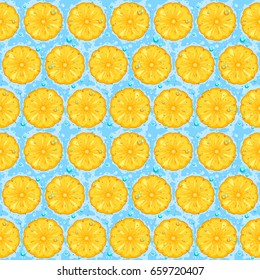 Pineapple Slices Seamless Pattern Texture