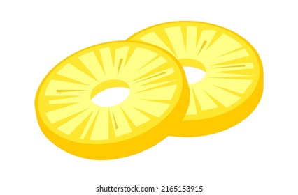 Pineapple Slices Tropical Fruit. Vector illustration