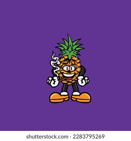 Ananas, rauchend stumpf und hochgekrempelt aus Cannabis-Knospengewirke