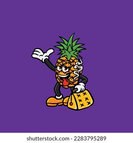 Ananas, rauchend stumpf und hochgekrempelt aus Cannabis-Knospengewirke