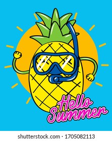 pineapple with snorkel hello summer