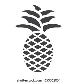 Pineapple solid icon, fruit and tropical, vector graphics, a glyph pattern on a white background, eps 10.