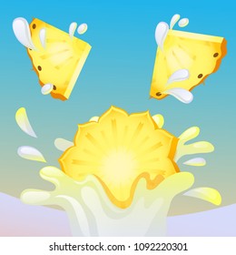 pineapple splash vector