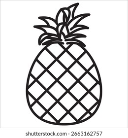 Pineapple stock icon outline vector
