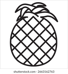 Pineapple stock icon outline vector