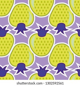 Pineapple strawberry berry mix pattern. Bright pattern for gift paper