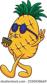 pineapple summer character cartoon illustration