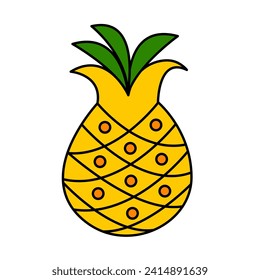 conjunto de iconos de piña de manzana de verano