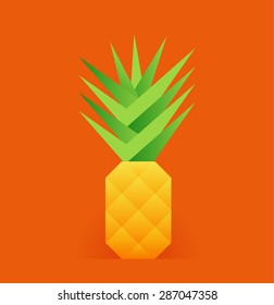 Pineapple. Summer fruit, flat design