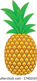 Pineapple - summer fruit - Vector illustration cartoon flat icon isolated