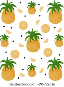 Pineapple summer pattern background Vector illustration for party, menu, fresh juice or decors