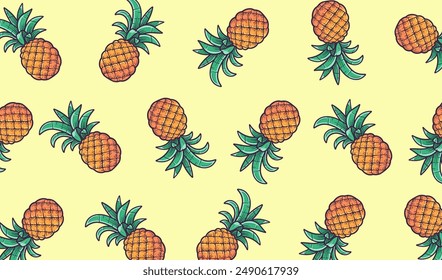 Pineapple summer pattern seamless with eps format file.