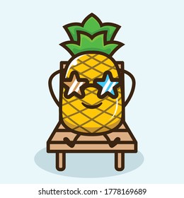 Ananas Sommerferien süße Maskottchen Design