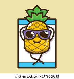 Ananas Sommerferien süße Maskottchen Design