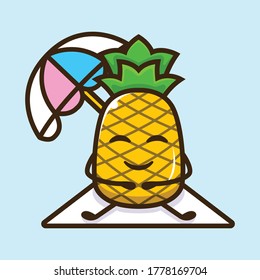 Ananas Sommerferien süße Maskottchen Design