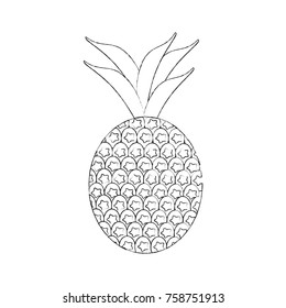Pineapple sweet fruit icon vector illustration graphic design