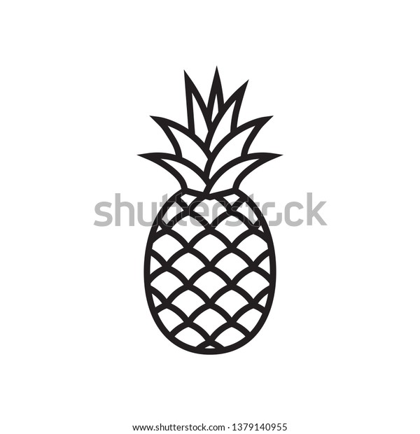 Pineapple Symbol Icon Stock Vector (Royalty Free) 1379140955