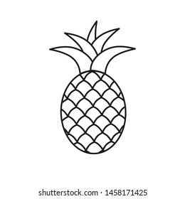 Pineapple symbol icon. Tropical exotic fruit simple line vector icon