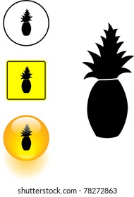 pineapple symbol sign and button