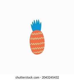 Pineapple Symbol. Social Media Post. Fruit Vector Illustration.