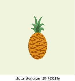 Pineapple Symbol. Social Media Post. Fruit Vector Illustration.
