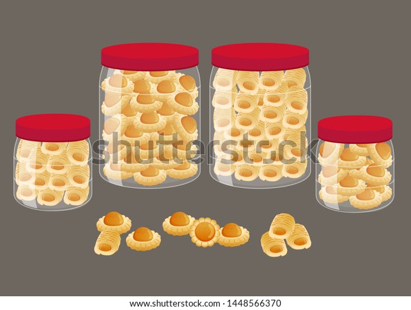 Pineapple tart in plastic container for\
Chinese New Year\
celebration