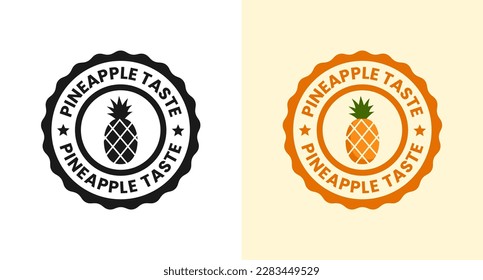 Etiqueta de sabor a piña vector o vectores de pegatina de sabor a piña aislados en estilo plano. La mejor etiqueta de sabor de piña para el elemento de embalaje del producto. Signo de sabor de piña para el diseño de empaquetado de productos.