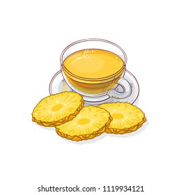 pineapple tea illustration