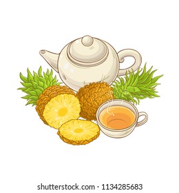 pineapple tea illustration