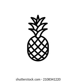 Ananas Dünnzeilensymbol. Bio gesunde Lebensmittel. Vektorgrafik.