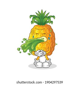 caricatura de piña. vector de mascota de dibujos animados