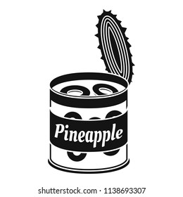 Pineapple tin can icon. Simple illustration of pineapple tin can vector icon for web design isolated on white background