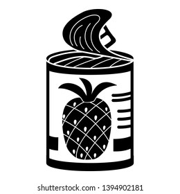 Pineapple tin can icon. Simple illustration of pineapple tin can vector icon for web design isolated on white background