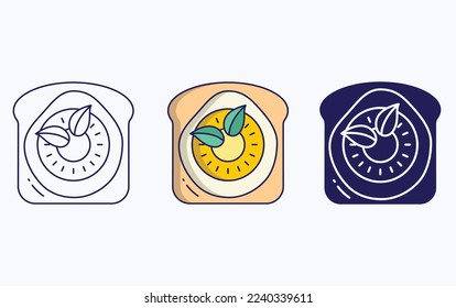 Pineapple toast illustration vector icon