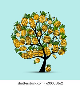 Pineapple tree, sketch for your design