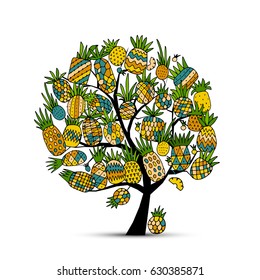 Pineapple tree, sketch for your design