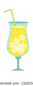 Pineapple Tropical Fruit Cocktail. Vector illustration