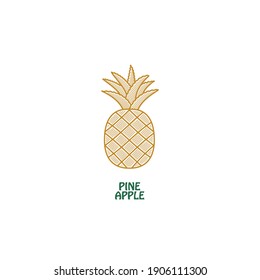Pineapple Tropical Fruit engraving style vector illustration logo icon sign symbol design