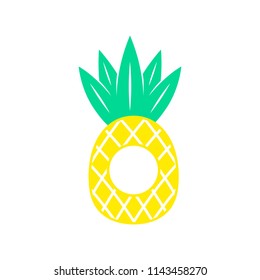Pineapple. Tropical fruit. Flat vector illustration isolated on white background