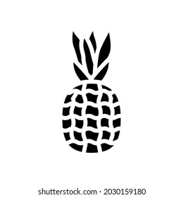 pineapple tropical fruit glyph icon vector. pineapple tropical fruit sign. isolated contour symbol black illustration