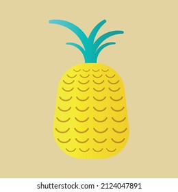 
Pineapple. Tropical fruit. Fruit with gradation effects. Fresh illustration style for Pineapple.