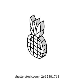 pineapple tropical fruit isometric icon vector. pineapple tropical fruit sign. isolated symbol illustration