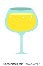 Pineapple Tropical Fruit Juice in a Glass. Vector illustration