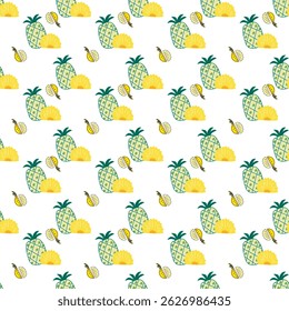 pineapple tropical fruit seamless pattern Fabric textiles design , pineapple vector pattern tropical fruit seamless fabric textiles fashion design, doodle pineapple vector tropical fruit seamless cute